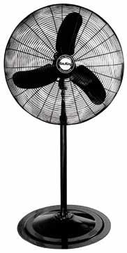 larger area Non-Oscillating fans will be more effective cooling specific areas/people Secondary support cable included on Wall, Ceiling, and I-Beam Mount models.