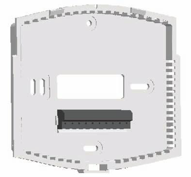 Thermostat Wallplate Figure 2 Release Tab R B E W2 G O Y2 Y1 L C Position wallplate on wall and pull existing wires through the large opening, then level for appearance.