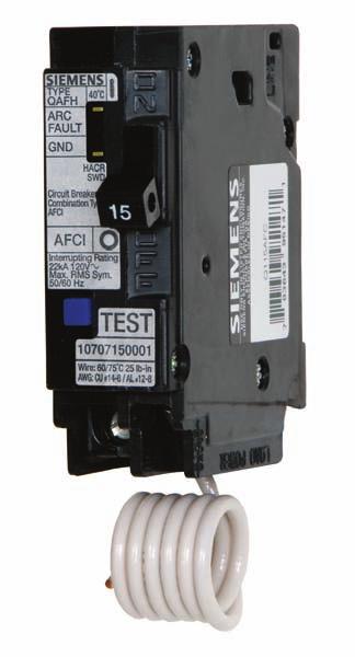 What is unique about the Siemens Combination Type AFCI? Siemens features unique trip indicators on each AFCI product, providing a valuable analysis tool to help electricians pinpoint the type of trip.