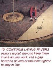 Start along your house or other long, straight edge and lay down the border pavers. (A border isn't essential, but adds a crisp, finished look especially along curves.
