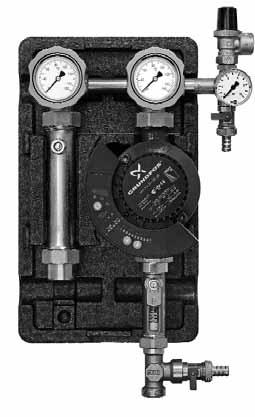 (display range 20-150 ºC) integrated in the ball valve handle; safety group with TÜV-tested (Technical Monitoring Association) safety valve (identification letter H, response pressure 6 bar),