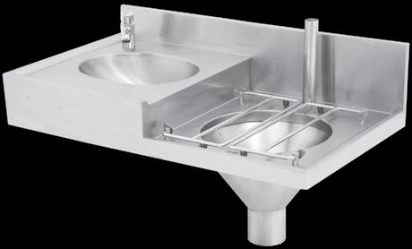 Hospital Products HOSPITAL PRODUCTS CHBC Slop Hopper Basin Combination TAP & WASTE FITTING NOT INCLUDED Franke model CHBC Slop Hopper Wash hand basin combo unit 962x550mm manufacture from grade 304