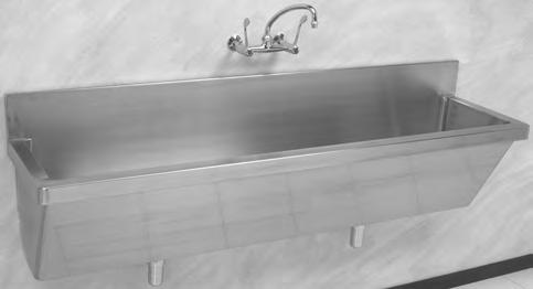 Hospital Products HOSPITAL PRODUCTS SSW Hospital Surgeon Scrup-Up Units Wall Mounted Installation TAP & WASTE FITTING NOT INCLUDED 1200 1100 115 410 460 Franke model SSW wall mounted Surgeon s Scrub