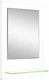 LED Mirror with Glass Shelf LED Three Strips Mirror Corner Design LED Mirror INCLUDES SHAVER SOCKET Portrait