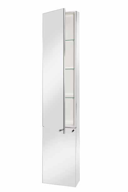 99 Tall Four adjustable and removable tempered glass shelves Separately hinged