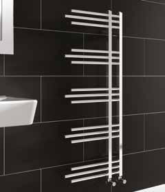Tambora Towel Radiators Alayta Clean modern flat tube design Chrome finish Can hold multiple towels Supplied with brackets for ease of installation