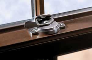 Bronze window hardware finish options Lock and keeper shown in Satin Nickel.