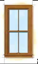 Double-hung window combination (interior) - Frame interior: Pine with Honey finish - Sash interior: Pine with Honey finish - Specified equal light grille pattern -