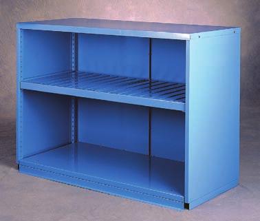 Heavy steel counter units engineered for simple assembly in continuous rows, or easy combination with modular drawer cabinets.