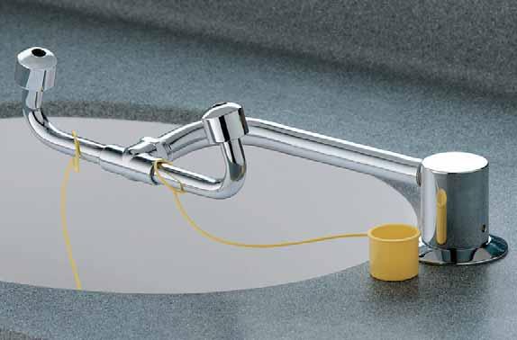 PLUMBED LABORATORY SAFETY SOLUTIONS SWING-ACTIVATED EYE AND EYE/FACE WASHES KEY FEATURES Chrome-plated brass pipe Swing-down or swing-over activation ½" Inlet All items comply with OVERVIEW Eyewash