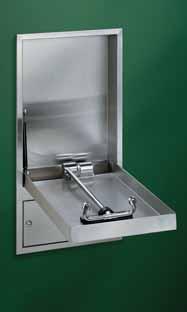 PLUMBED STAINLESS STEEL LABORATORY SAFETY SOLUTIONS BARRIER-FREE, CABINET CONCEALED SWING-DOWN EYEWASH BARRIER-FREE, CABINET CONCEALED SWING-DOWN EYE/FACE WASH S19-282 cabinet-mounted eyewash the