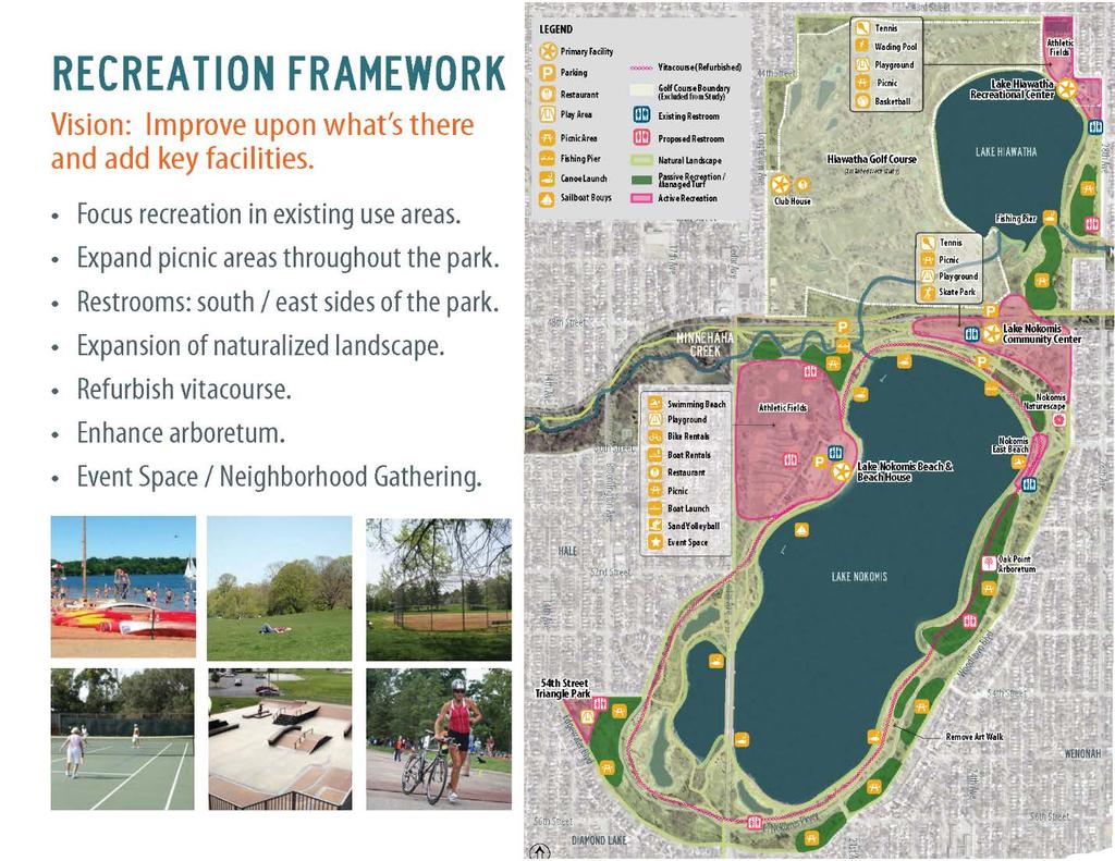 RECREATION FRAMEWORK CAC Discussion - Where do people park to attend more amenities [staff response] There is some planned expansion but otherwise at existing locations - How big is the amphitheatre?