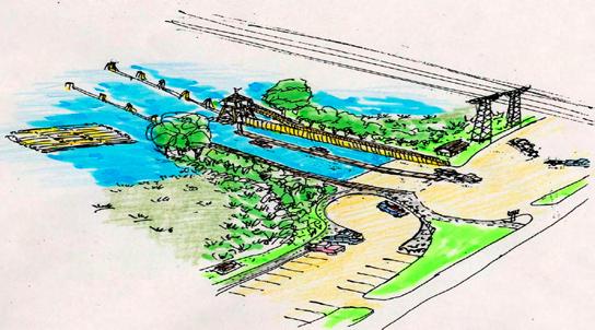 Artist s concept: Future Ferry Slip Road reclamation project including boat launch possibility on the wetted side of the dyke.