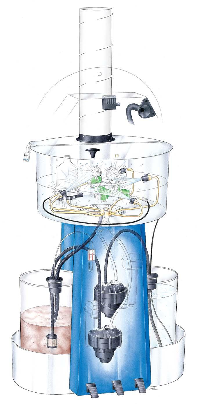 est spray gun cleaner ever built! BUILT-IN EXTRACTION UNIT The air powered extraction unit operates when the lid is opened and during manual washing.