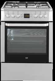 Cookers Cookers CSE 63320 DX Multifunction Oven with 6 Cooking Functions 3 Gas Burners, 1 Hotplate CSE 63120 DW Multifunction Oven with 6 Cooking Functions 3 Gas Burners, 1 Hotplate CSS 64010 DW