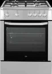 Cookers Cookers CSM 62120 DW Multifunction Oven with 8 Cooking Functions 4 Gas Burners CSS 62110 DW Static Oven with 4 Cooking Functions 4 Gas Burners CSG 62110 DX Gas Oven with 4 Gas Burners CSG