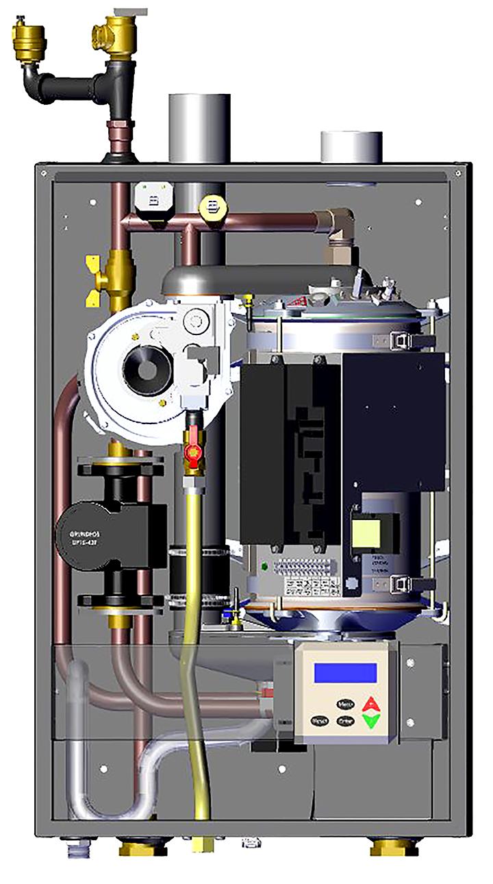 3 - COMPONENT LISTING FIGURE 3-4 Boiler Components 50/75/100 MBH (View from Front of Boiler) As seen on front cover Safety Relief Valve Air Vent Note See Section 5 For Piping Instructions Vent