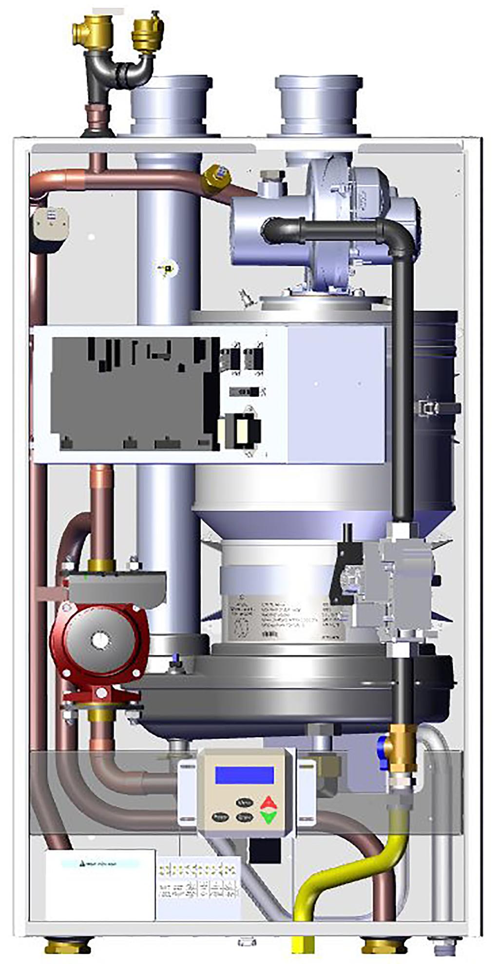 3 - COMPONENT LISTING FIGURE 3-5 Boiler Components 299 MBH (View from Front of Boiler) Safety Relief Valve Air Vent Note See Section 5 For Piping Instructions Vent Connector Combustion Air Inlet