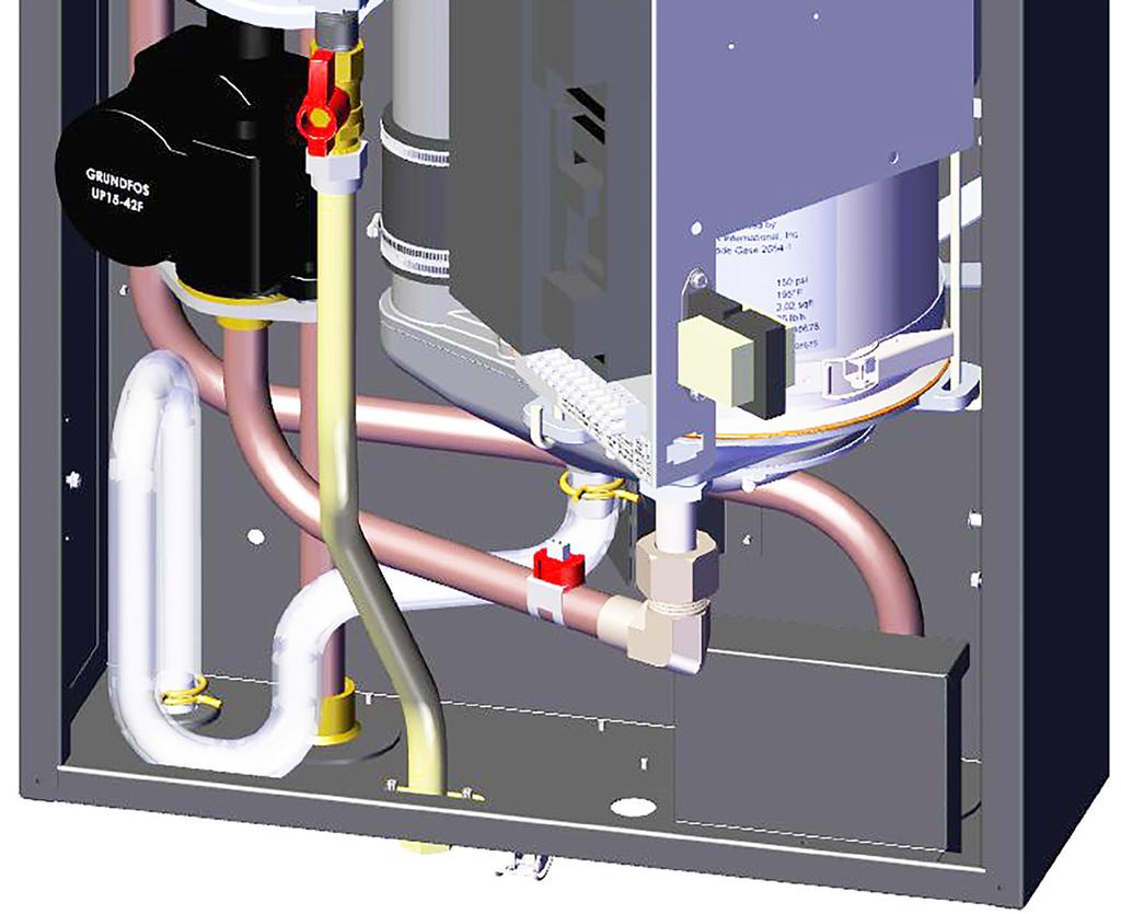 Flush heating system, including all heating zones. Fill boiler with potable water. Fill boiler and system piping with water (or antifreeze-water solution, if used). See antifreeze information page 14.