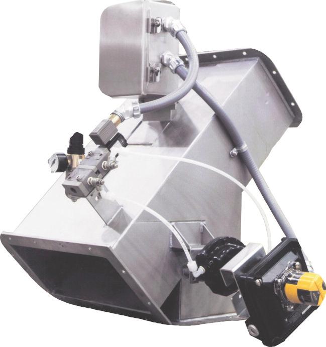 Model 12 Pneumatically Actuated Face Seal Agglomerate Catcher PELLET DIVErTEr VALVE The purpose of the pellet diverter valve is to divert product (pellets) from the product outlet of the centrifugal