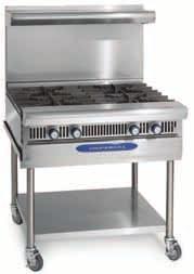 DIAmOND SERIES GAS HEAVy DUTy 36" modular UNITS and EQUIPmENT STANDS IHr-4-M shown with optional backguard with shelf and stainless steel stand with casters STANDARD FEATURES n Sleek European styling