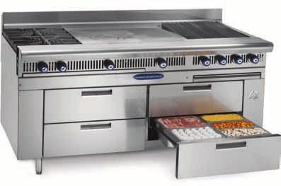 DIAmOND SERIES HEAVy DUTy SIzzlE N CHIll SySTEmS Integrated cooktop with remote or optional self-contained condensing unit Self-contained systems are energy efficient and require no installation,