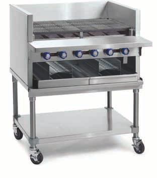 GAS BROIlERS RADIANT COUNTERTOP SmOKE BROIlER IABA-36 shown with optional stand and casters SmOKE SySTEm Slow smoldering design allows logs and wood chips to last longer than direct burning,