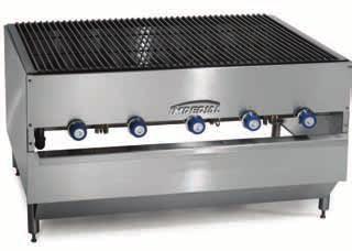 GAS BROIlERS CHICKEN and mesquite BROIlERS gas log lighter Model ICB-4836 Chicken Broiler shown with optional heat deflector ImPERIAl CHICKEN BROIlERS n Stainless steel front and sides.