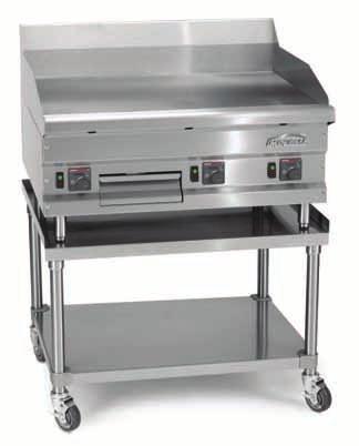 GAS GRIDDLES HIGH EFFICIENCY HIGH PRODUCTION GRIDDLES Model IHEG-36 shown with optional stand with casters HIGH EFFICIENCY GRIDDLE FEATURES n Ideal for high production applications.