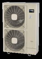 The single-phase (208-230V) 3-, 4- and 5-ton heat pump system with inverter compressor technology provides