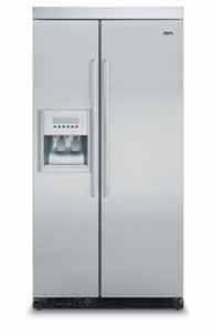 Freestanding, Side-by-Side Refrigerator/Freezer with Ice and Water Dispenser* 36" width With over 23 cubic feet of space, this model has exceptional capacity.