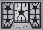 GAS COOKTOPS 30-INCh Models: SGS305FS, SGSX305FS MASTerPIeCe SGS305FS SPeCIFICATIONS MASTerPIeCe SGSX305FS SGS305FS Number of Gas Burners 5 product Width 31" product Depth 21 1/4" Cutout Width 28 15