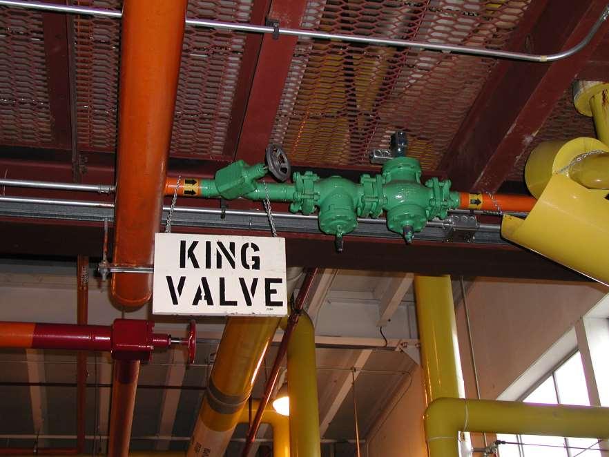 Manual King Valve Electronically Controlled from Remote Location King Valve should be readily
