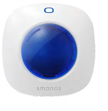 Mini Strobe Siren 18-SS1005 Mini Strobe Siren The SS1005 is a compact siren with a wall plug-in design and can work with any smanos alarm system or control panel as an additional indoor siren.