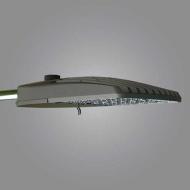 The 70W fixture has mounting heights of 16' or 25'. The 210W and 275W fixtures have mounting heights of 25' and 34'. All are mounted on either fiberglass or aluminum round tapered poles.