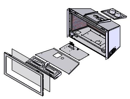 FIREPLACE COMPONENTS: Check the assembly diagram below to ensure you have all the necessary components to properly install this fireplace insert. This insert includes the following: 1.