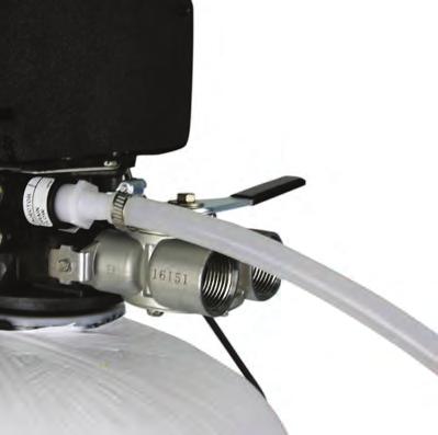 semi-rigid or non-collapsible plastic tubing onto drain line hose barb until snug and