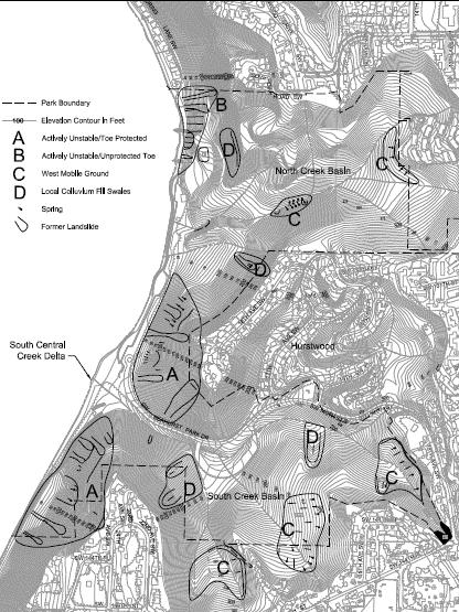 Issue 1: On-site Unstable Hillsides Map Source: Shannon & Wilson 2002 2: