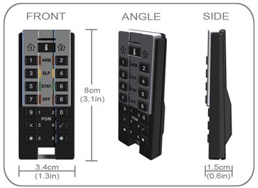 Magellan Remote Controls REM3 Hand-Held 2-Way Remote Keypad Two User Modes Keypad Mode: Requires code entry Remote Mode: One-touch arm and disarm Supports StayD Built-in transceiver (433MHz or