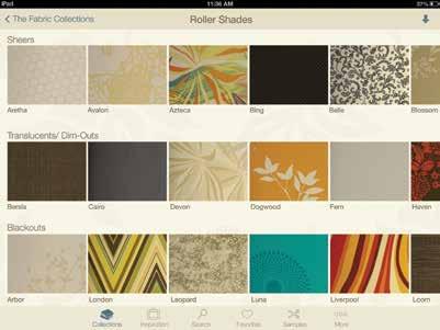 Lutron SHADING SOLUTIONS Inspiring Fabric Collections Lutron Fabric Collections App Choose from four stylish collections within the Lutron Design Collections, as