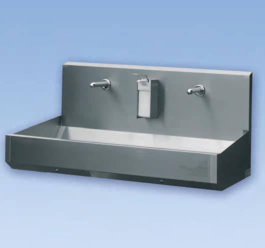 Washing troughs and extras Washing troughs and extras Made of stainless steel 1.4301, with 2, 3, 4, 5 or 6 washing spaces. Stable and strong construction - casing 1.25 mm thick.
