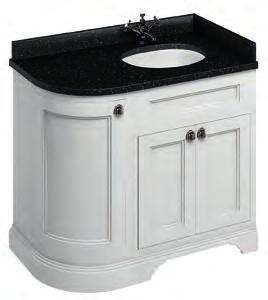 Free-standing 134 curved vanity unit with doors & drawers & Minerva Carrara White with vanity bowl 4 Door 134 55 85 93 FC1W +BB13 (B) 4 Door 134 55 85 93 FC1W +BC13 2649 2 Drawer 2 Door 2 Drawer 2