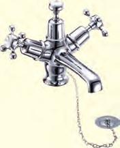 139 Regent CLR2 179 2 tap hole Bridge mixer with swivelling spout with plug and