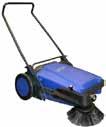 BK 900 - Manual sweepers Robust, manually-operated sweeper with large robust hopper with carrying handle Adjustable main and side broom to compensate for wear Sturdy construction ensures long