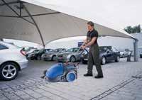 tools Manual filter shaker FLOORTEC 350 is a battery powered walk-behind sweeper with dust control and traction.
