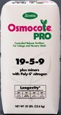 bag 40 per pallet OSMOCOTE PRO + IRON Standard Osmocote NPK supplemented with the addition of two sources of iron for greening.