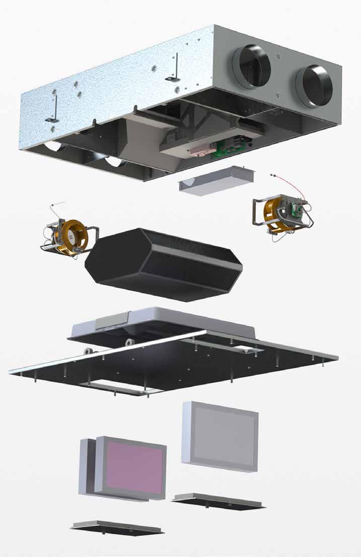 8 AERECO Room-by-room demand controlled heat recovery ventilation HIGH QUALITY MANUFACTURE With a base, a distribution box and vital parts all being made of metal, DXR wins on quality and maximum