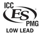 This mark indicates that the product is listed under the PMG Listing Program, which certifies products in the areas of plumbing, mechanical and fuel gas, and meets the requirements of the Uniform