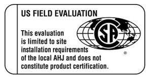Field certification label Indicates that the product was tested and has met the certification and regional