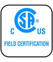 Field certification label Indicates that the gas-fired product was tested and met the certification and